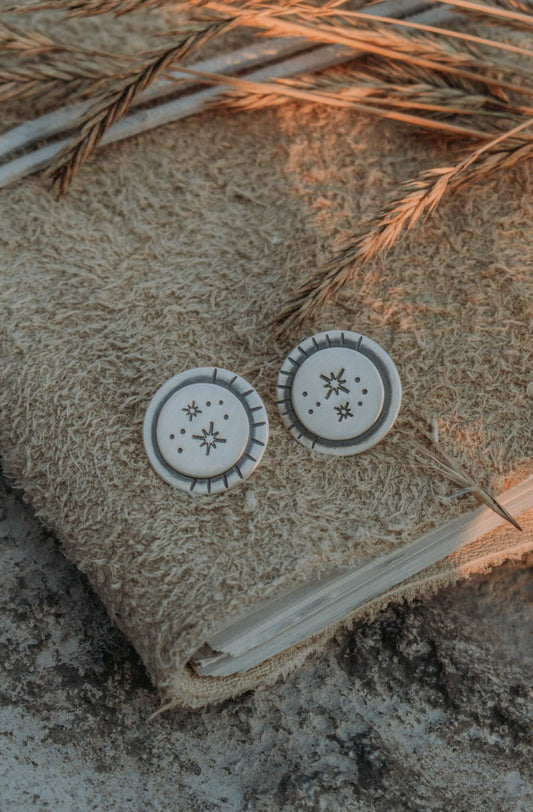 Cosmic Stud Earrings - Third Hand Silversmith LLC handmade jewelry, Bozeman, Montana