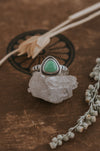 Dainty Triangle Variscite Ring - Size 8.5 - Third Hand Silversmith LLC handmade jewelry, Bozeman, Montana