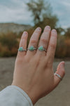 Dainty Triangle Variscite Ring - Size 8.5 - Third Hand Silversmith LLC handmade jewelry, Bozeman, Montana