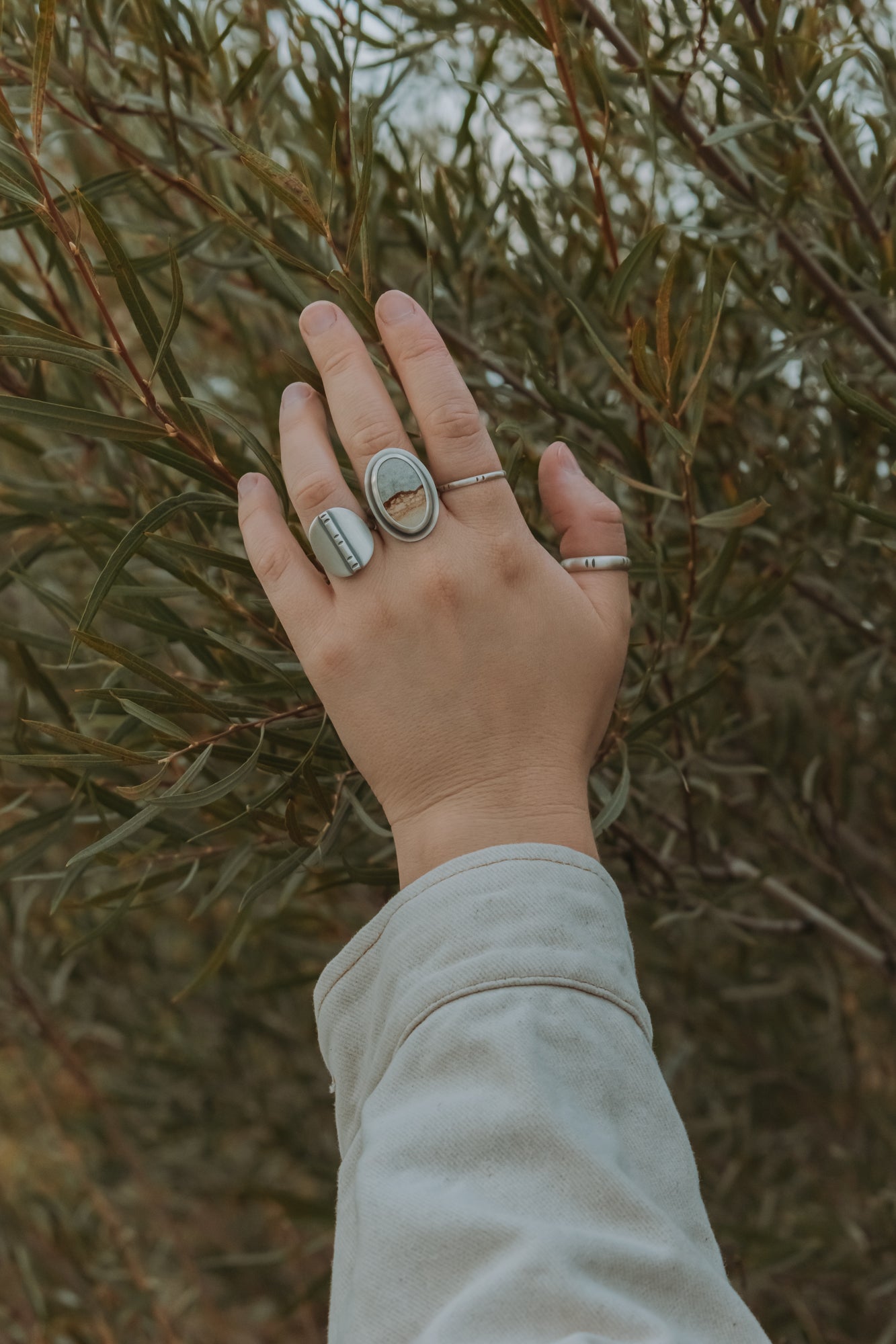 Desert Woman Statement Ring B - Size 9.25 - Third Hand Silversmith LLC handmade jewelry, Bozeman, Montana