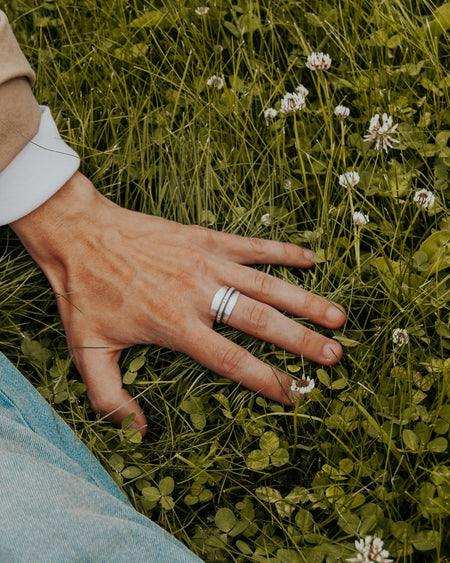 Double Layered Sterling Ring - Third Hand Silversmith handmade jewelry, Bozeman, Montana