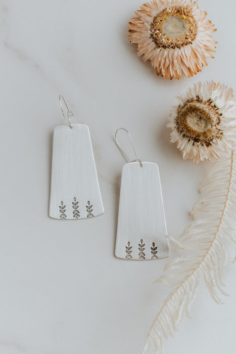 Fern Dangle Earrings B - Third Hand Silversmith handmade jewelry, Bozeman, Montana