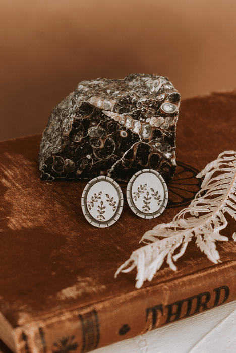 Fern Forest Stud Earrings - MADE TO ORDER - Third Hand Silversmith handmade jewelry, Bozeman, Montana