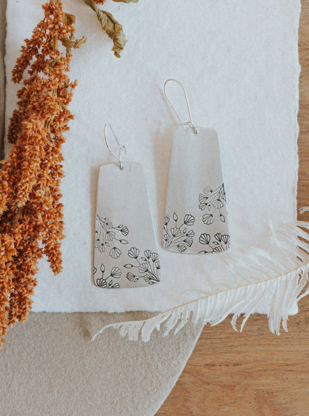 Flower Dangle Earrings - Third Hand Silversmith handmade jewelry, Bozeman, Montana