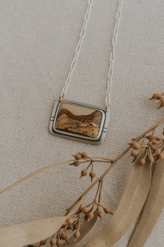 Horizontal Secret Portal Necklace - Third Hand Silversmith LLC handmade jewelry, Bozeman, Montana