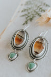 Montana Agate and Variscite Statement Earrings - Third Hand Silversmith LLC handmade jewelry, Bozeman, Montana
