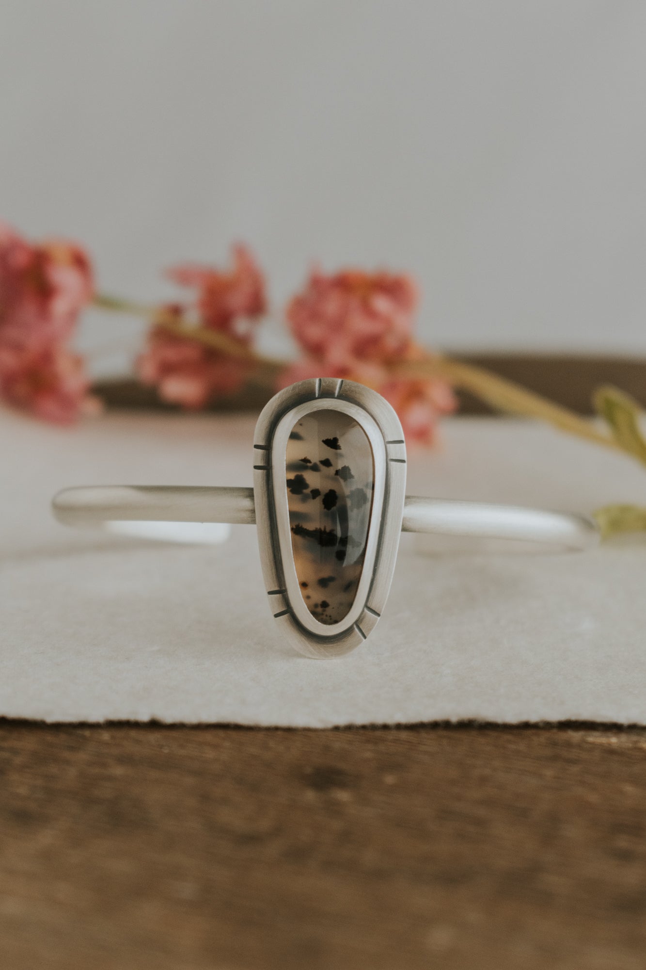 Montana Agate Cuff Bracelet - Third Hand Silversmith LLC handmade jewelry, Bozeman, Montana