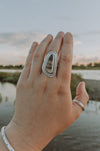 Montana Agate Ring B - Size 8.5 - Third Hand Silversmith handmade jewelry, Bozeman, Montana