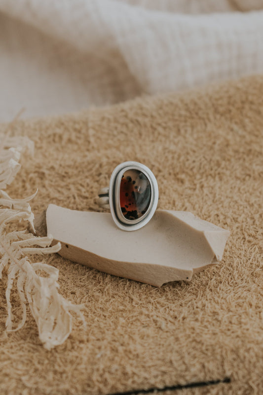 Montana Agate Ring - Size 5.5 - Third Hand Silversmith LLC handmade jewelry, Bozeman, Montana