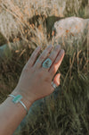 Montana Agate Statement Ring A - Size 8.25 - Third Hand Silversmith LLC handmade jewelry, Bozeman, Montana
