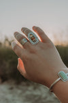 Montana Agate Statement Ring B - Size 7.25 - Third Hand Silversmith LLC handmade jewelry, Bozeman, Montana