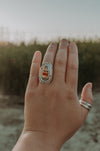 Montana Agate Statement Ring B - Size 7.25 - Third Hand Silversmith LLC handmade jewelry, Bozeman, Montana