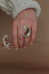 Montana Agate Statement Ring - Size 7.75 - Third Hand Silversmith handmade jewelry, Bozeman, Montana