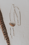 Picture Jasper Bolo Necklace with Moonstone Beads - Third Hand Silversmith handmade jewelry, Bozeman, Montana