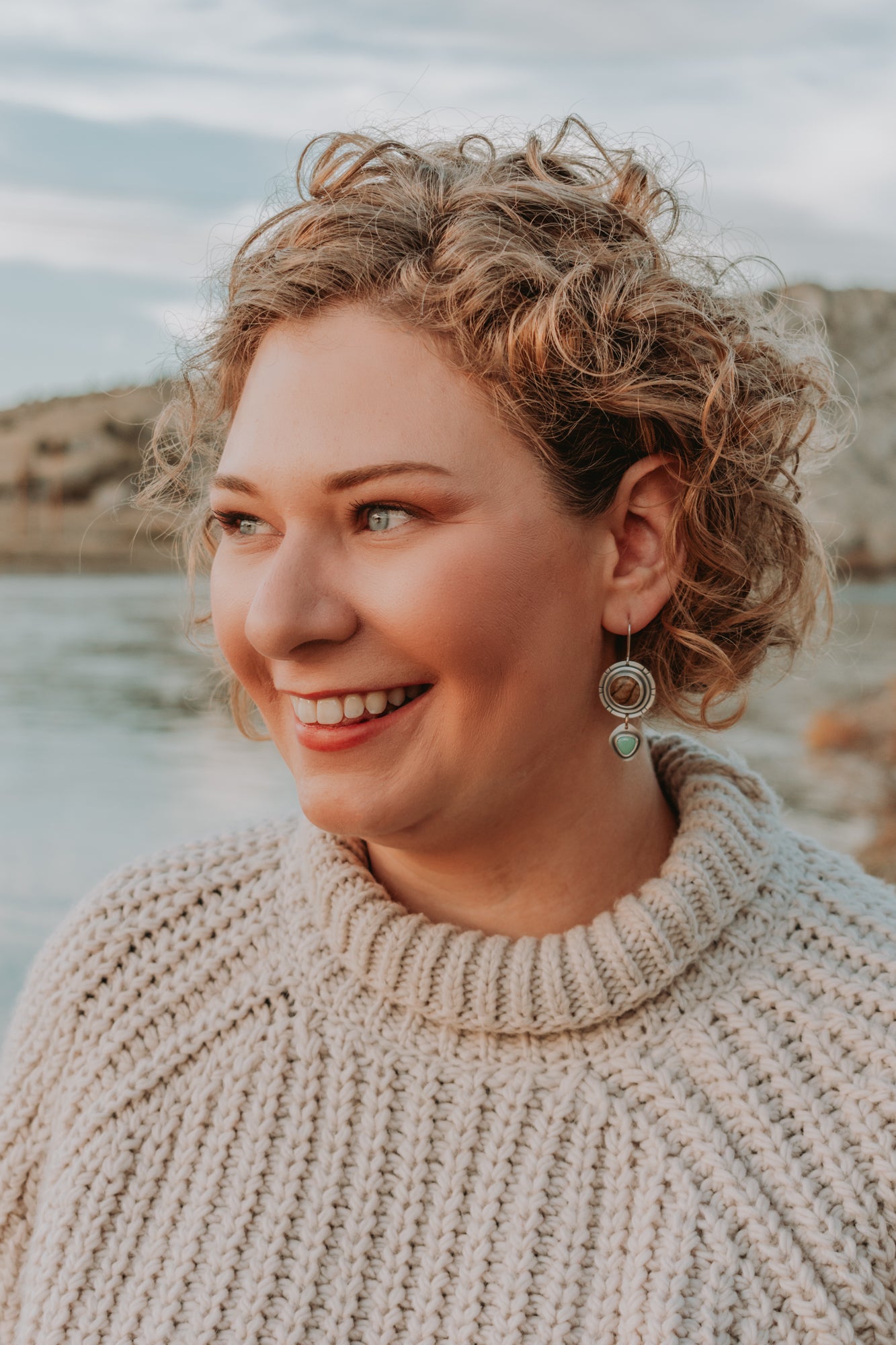 Picture Jasper + Variscite Statement Earrings - Third Hand Silversmith LLC handmade jewelry, Bozeman, Montana