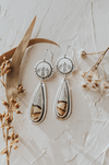 Polychrome Jasper Fern Forest Statement Earrings - Third Hand Silversmith handmade jewelry, Bozeman, Montana