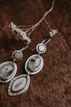 Prehnite Fern Drop Statement Earrings - Third Hand Silversmith handmade jewelry, Bozeman, Montana
