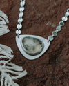 Prehnite Necklace with Sequin Chain Accent - Third Hand Silversmith handmade jewelry, Bozeman, Montana