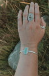Rectangular Variscite Cuff Bracelet - Third Hand Silversmith LLC handmade jewelry, Bozeman, Montana