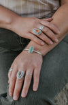 Rectangular Variscite Cuff Bracelet - Third Hand Silversmith LLC handmade jewelry, Bozeman, Montana