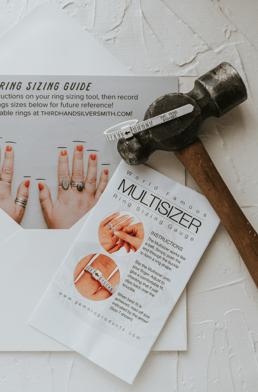 Request a FREE Ring Sizer! - Third Hand Silversmith handmade jewelry, Bozeman, Montana