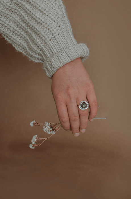 Rutilated Quartz Ring - Size 6.5 - Third Hand Silversmith handmade jewelry, Bozeman, Montana