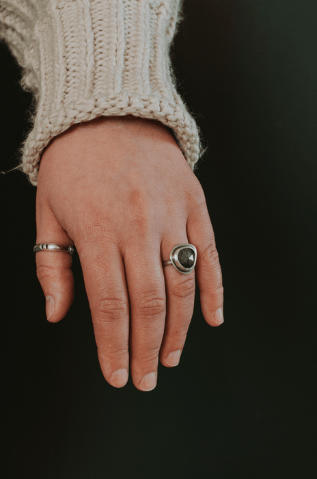 Rutilated Quartz Ring - Size 6.5 - Third Hand Silversmith handmade jewelry, Bozeman, Montana