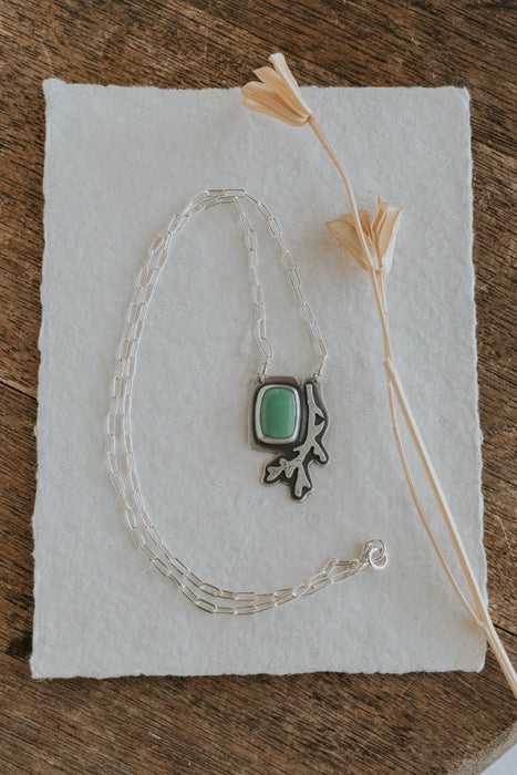 Sagebrush Necklace with Variscite - Third Hand Silversmith LLC handmade jewelry, Bozeman, Montana