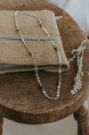 Silver Sequin Chain with Turquoise + Sunstone Beads - Style A - Third Hand Silversmith LLC handmade jewelry, Bozeman, Montana