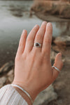 Simple Garnet Ring - Size 8 - Third Hand Silversmith handmade jewelry, Bozeman, Montana