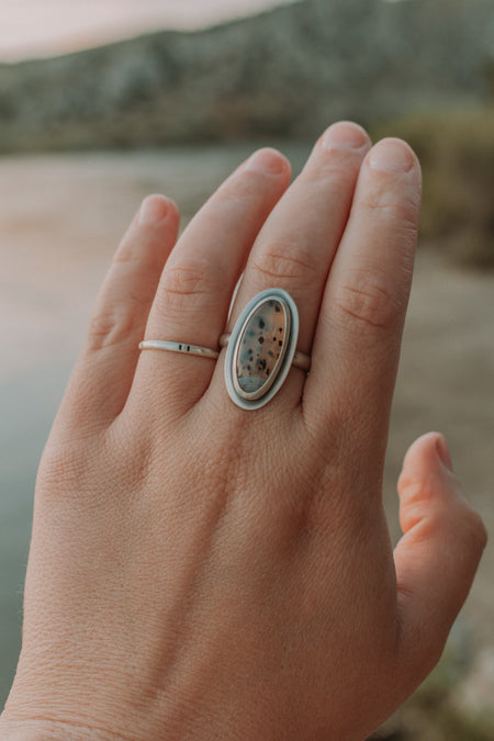 Simple Montana Agate Ring A - Size 9 - Third Hand Silversmith LLC handmade jewelry, Bozeman, Montana