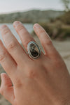 Simple Montana Agate Ring B - Size 6.5 - Third Hand Silversmith LLC handmade jewelry, Bozeman, Montana