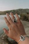 Simple Montana Agate Ring B - Size 6.5 - Third Hand Silversmith LLC handmade jewelry, Bozeman, Montana