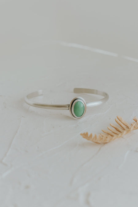 Simple Variscite Cuff Bracelet - Third Hand Silversmith handmade jewelry, Bozeman, Montana