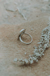 Simple Variscite Statement Ring - Size 9 - Third Hand Silversmith handmade jewelry, Bozeman, Montana