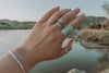 Simple Variscite Statement Ring - Size 9 - Third Hand Silversmith handmade jewelry, Bozeman, Montana