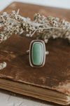 Simple Variscite Statement Ring - Size 9 - Third Hand Silversmith handmade jewelry, Bozeman, Montana