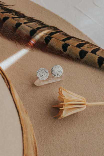 Small Full Moon Stud Earrings - Third Hand Silversmith LLC handmade jewelry, Bozeman, Montana