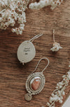 Sunstone Dangle Earrings - Third Hand Silversmith handmade jewelry, Bozeman, Montana