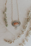 Sunstone Dangle Necklace - Third Hand Silversmith handmade jewelry, Bozeman, Montana