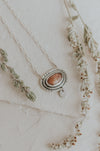 Sunstone Dangle Necklace - Third Hand Silversmith handmade jewelry, Bozeman, Montana
