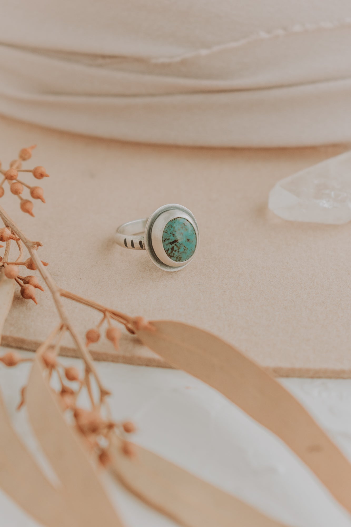 Turquoise Oval Ring - Size 5.75 - Third Hand Silversmith LLC handmade jewelry, Bozeman, Montana