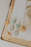 Variscite and Fern Statement Earrings - Third Hand Silversmith handmade jewelry, Bozeman, Montana