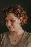 Variscite and Fern Statement Earrings - Third Hand Silversmith handmade jewelry, Bozeman, Montana
