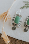 Variscite Dangle Earrings - Third Hand Silversmith LLC handmade jewelry, Bozeman, Montana