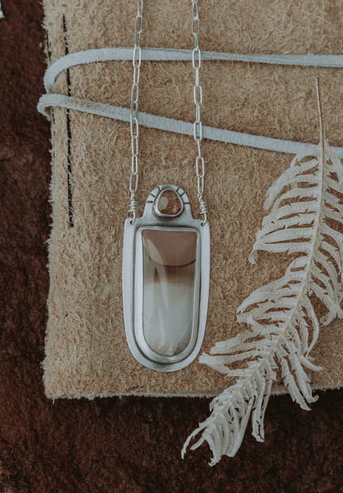 Willow Creek Jasper and Pink Tourmaline Statement Necklace - Third Hand Silversmith handmade jewelry, Bozeman, Montana